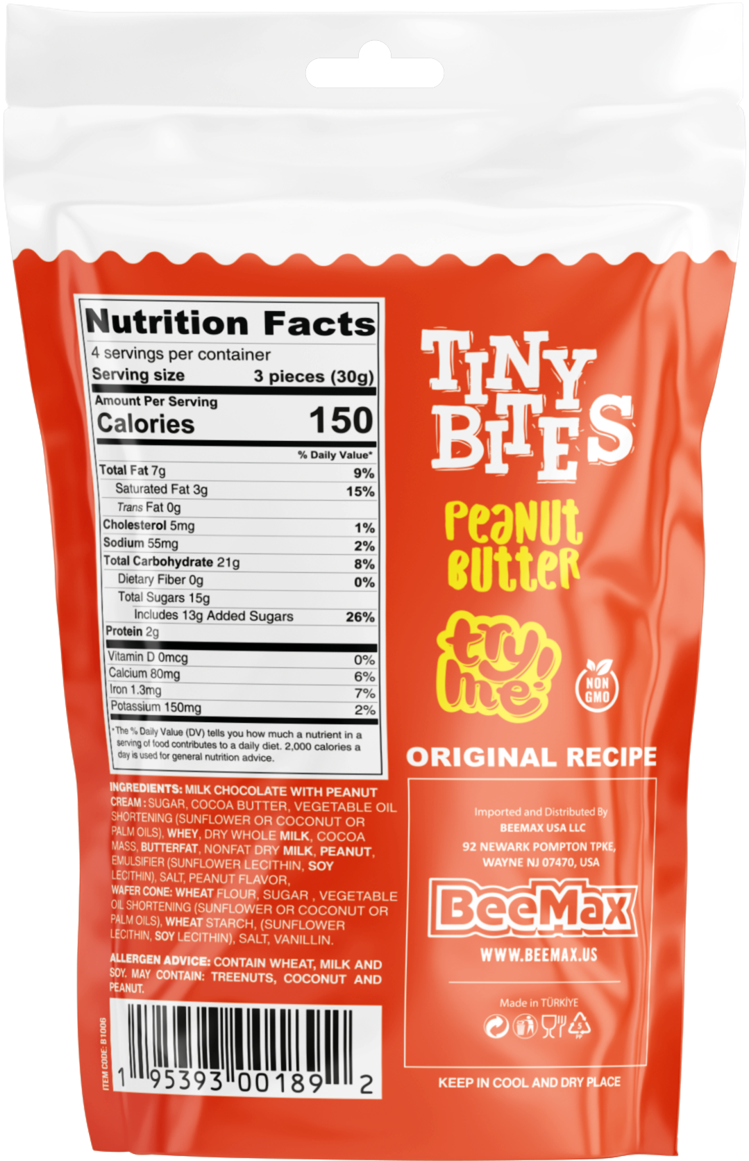 Tiny Bites Peanut Butter 4.24 Oz. Bag