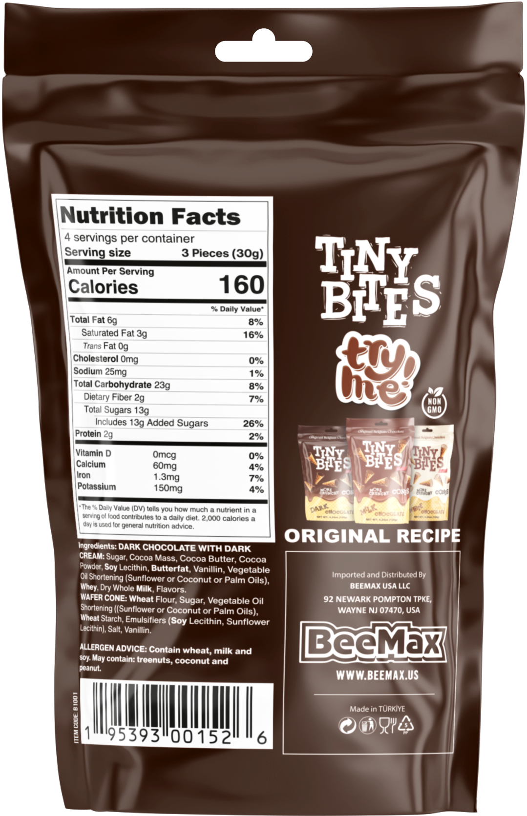 Tiny Bites Dark Chocolate 4.24 Oz. Bag