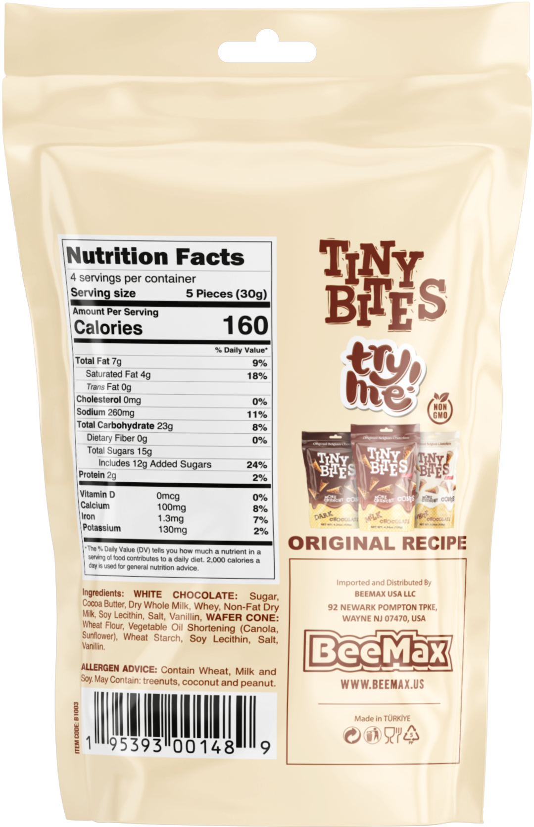 Tiny Bites White Chocolate 4.24 Oz. Bag