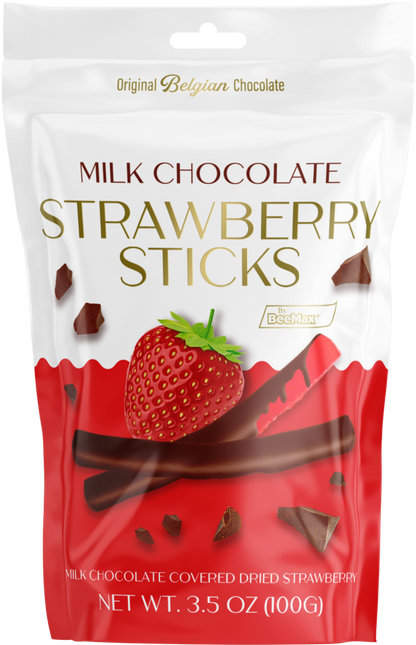 Milk Chocolate Strawberry Sticks 3.5 Oz. Bag